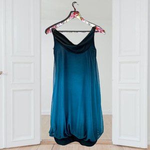 London Times Sleeveless Embellished A-line Blue/Green Dress Women’s Size 6